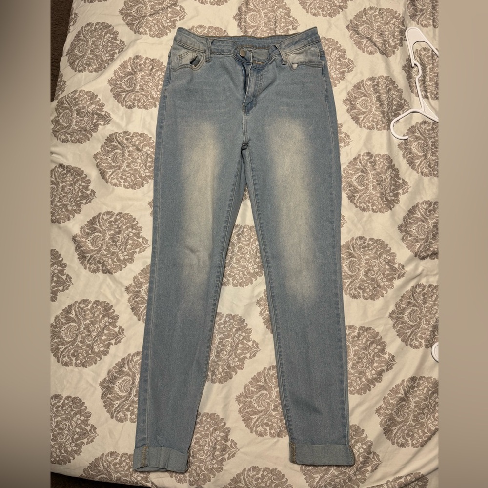 SHEIN Blue Skinny Jeans Classic Denim Style